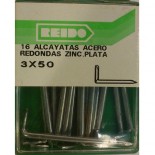 Kit 16 Alcayatas Acero Redondas Zincadas Plata  3x50